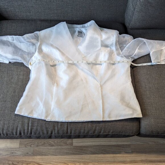 R&M Richards Vintage White Formal Bolero | Sheer Sparkle Details - Picture 7 of 9